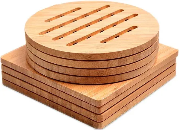 Garkup Trivet,Bamboo Trivet,wooBamboo Trivet Kitchen Bamboo Hot Pads Trivet Natural