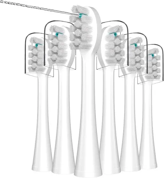 6 Pack Toothbrush Replacement Heads Compatible with WaterPik Sonic Fusion 2.0, FitMount Flossing Brush Head Fit for Water-Pic SF-01W SF-02W and 2.0 SF-03 SF-04