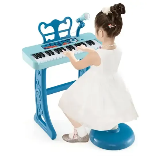 Kids Piano Keyboard 37-Key Kids Toy Keyboard Piano with Microphone for 3+