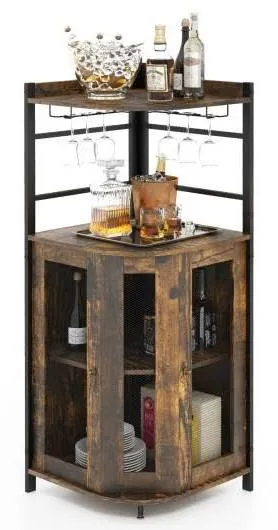 Costway Corner Bar Cabinet