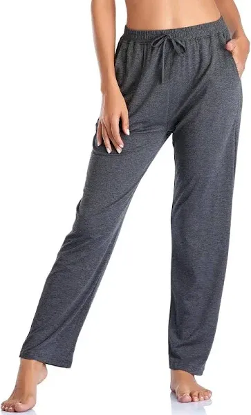 Envlon Women's Yoga Pants with Pockets Comfy Stretch Loose Wide Leg Casual Pants Breathable Running Workout Lounge Pants