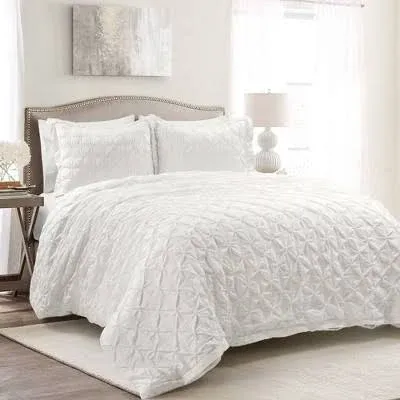 Lush Decor Ravello Pintuck Soft Oversized Duvet Cover Set