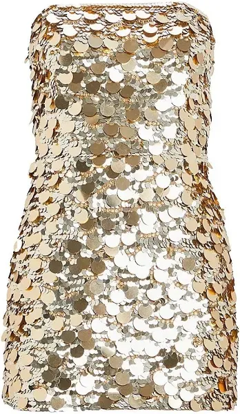 Retrofete NOLIA SEQUIN EMBELLISHED DRESS XS White Dress