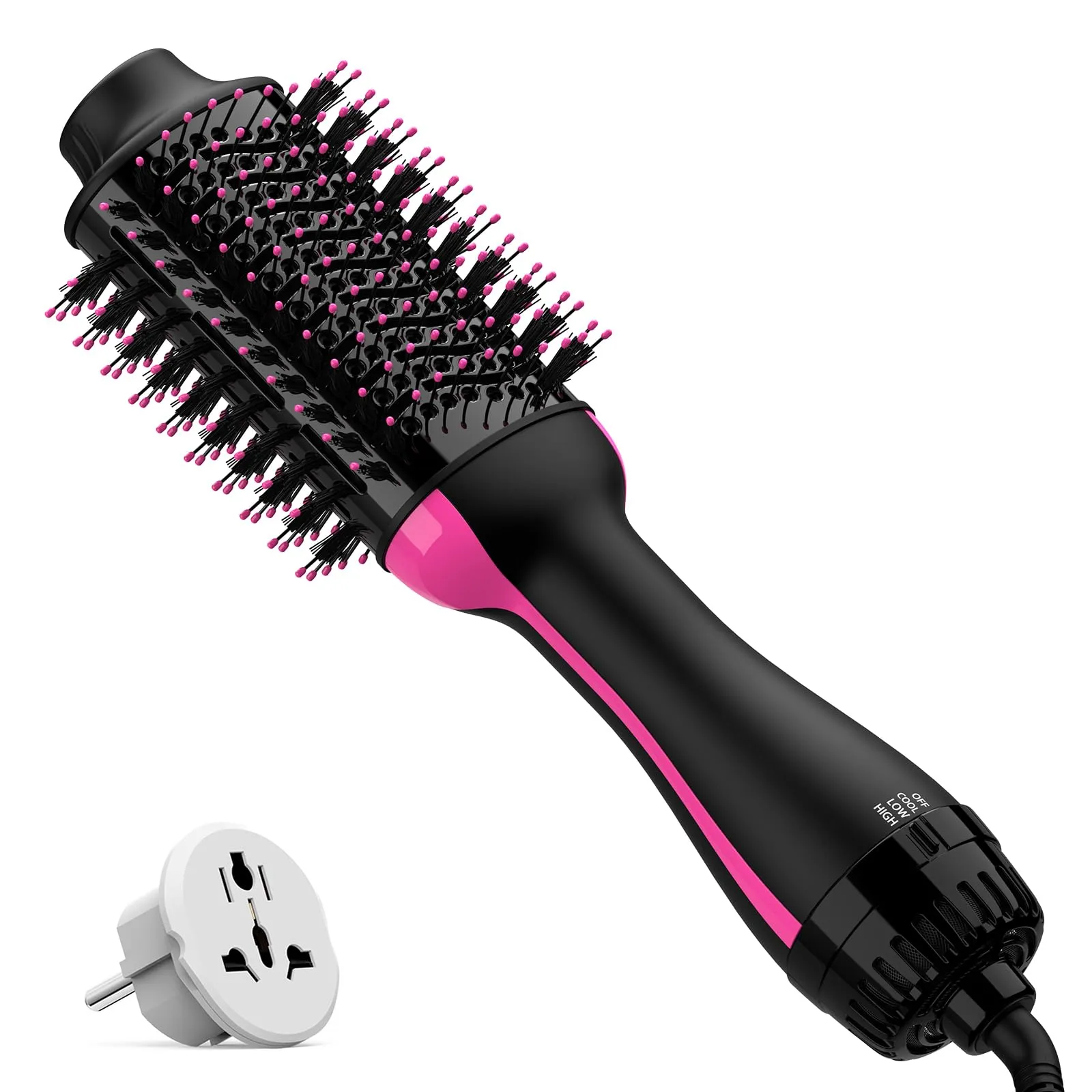 Umeely Dual Voltage Hair Dryer Brush Blow Dryer Brush in One for European Travel 110V-120V/220V-240V Hot Air Brush and Styler Volumizer with Negative