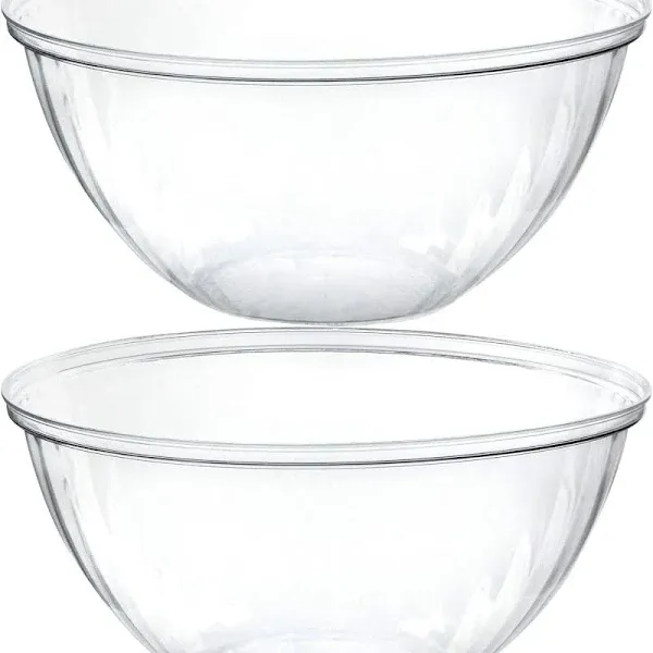 Plasticpro Disposable 150 Ounce Round Crystal Clear Plastic Serving Bowls