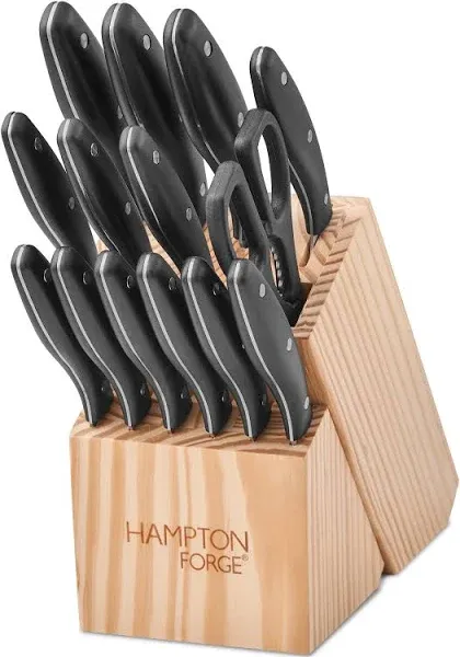 Hampton Forge™ Rochester 15 Piece Cutlery Set Knife Block Set Triple Rivets