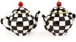 MacKenzie-Childs – Courtly Check Teapot Salt & Pepper Set - Wooden Duck Shoppe