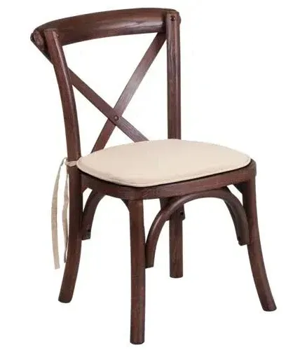 Flash Furniture Hercules Series Stackable Kids Mahogany Wood Cross Back Chair with Cushion