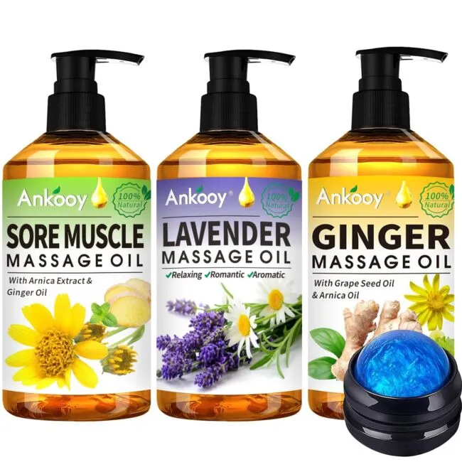 3 Pack Massage Oil for Massage Therapy,Sore Muscle Arnica Oil &amp; Lavender Oil ...