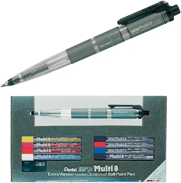 Pentel Super Multi-8 Automatic Mechanical Pencil Set