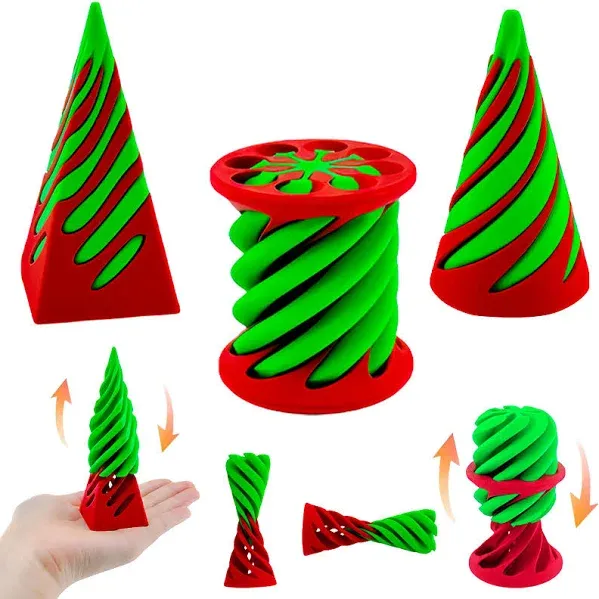 3 Packs Impossible Cone,Spiral Cone Fidget Toy Impossible Pyramid Passthrough Toy,3D Printed Spiral Cone Fidget Toy,Mini Vortex Thread Illusion Desktop Deco Souvenir Gift for Anxiety Relaxing