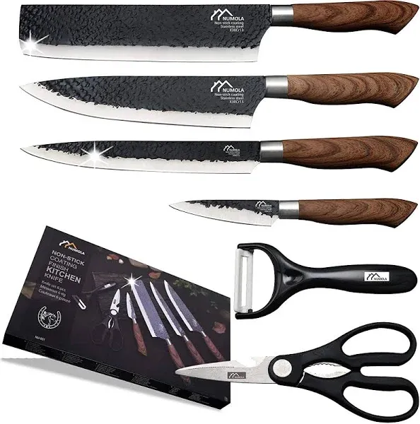 6-Piece Chef Knife Set - High Carbon Stainless Steel, Ergonomic Handle