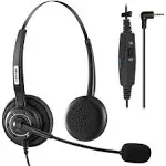 Phone Headset 2.5mm with Noise Canceling Mic &amp; Volume Control Ultra Comfort T...