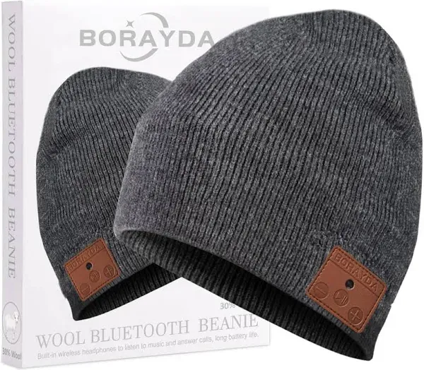 BORAYDA Merino Wool Bluetooth Beanie with 24 Hours Play Time