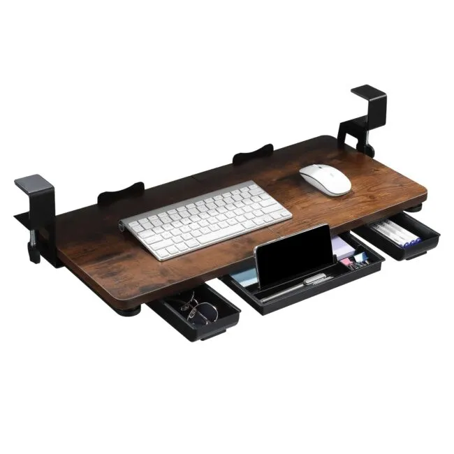 Keyboard Tray Under Desk with Drawer,26.77&#034; X 11.81&#034;Large Ssize Keyboard Tray...