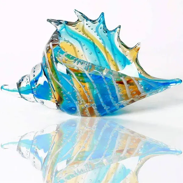 EUSTUMA Hand Blown Glass Conch Figurines Ornament