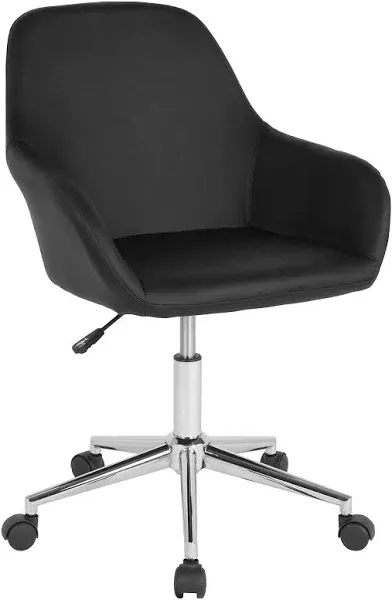 Flash Furniture Cortana Home and Office Mid-Back Chair in White LeatherSoft