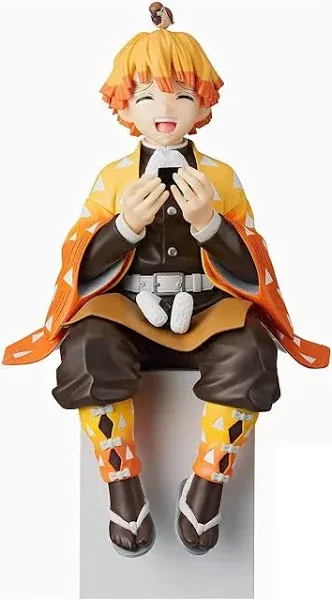 Zenitsu Agatsuma Ghost Slayer Figure Eat Rice Balls Series Action Figure Toys Collection Anime Sitting Pose Character Action Figure (Onigiri My Wife Kindness)