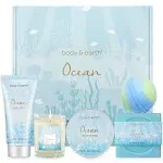 Body & EARTH Pamper Gifts for Women 5 Pcs Ocean Scented Bath Spa Gift Set