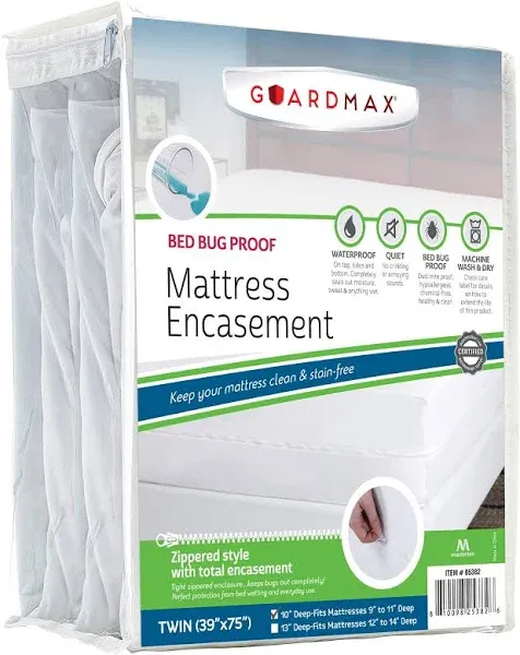 Zippered Mattress Encasement - Twin Size with Deep Pockets (12-14 Deep) - 100...