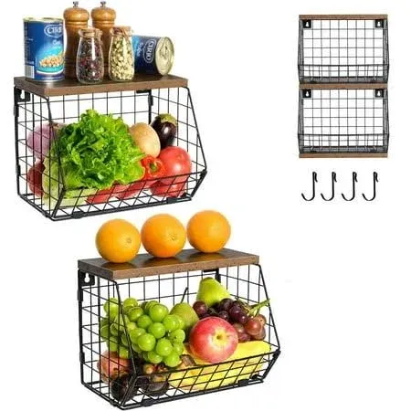 Hanging Wall Fruit Basket 2 Pack