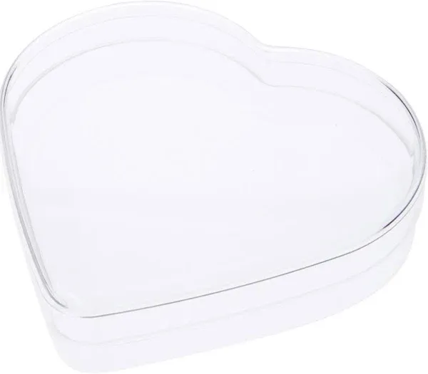 Pioneer Plastics 174C Clear Heart Shaped Plastic Container, 6" W x 1.375" H