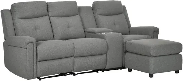 Homcom L-Shaped Sectional Sofa Set with Recliner, Storage, and USB Charging