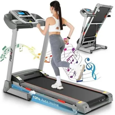 FUNMILY Folding Treadmill with Auto Incline