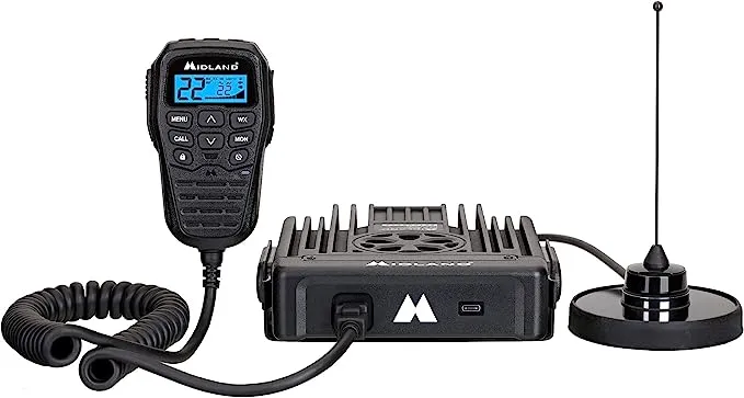 Midland – MXT500-50 Watt GMRS MicroMobile® Two-Way Radio - Farms Ranches Overlanding Trails Off-roaders - 8 Repeater Channels - Compact Design External Magnetic Mount 2.1dB Unity Gain Antenna