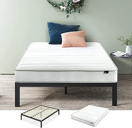 ZINUS 8 Inch Foam and Spring Mattress, CertiPUR-US Certified Foams,Mattress-in-a-Box, Twin, White