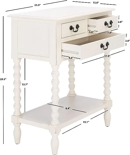 Safavieh Athena 3 Drawer Console Table - Distressed White