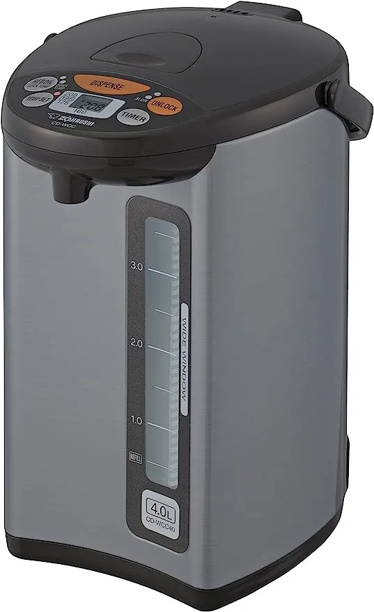 Zojirushi CD-WCC40 Micom Water Boiler and Warmer (135 oz, Silver Dark Brown)