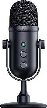 Razer Seiren V2 Pro USB-Mikrofon für Streaming, Gaming, Aufnahme, Podcasting auf PC, Twitch, YouTube: Hochpassfilter, Mikrofonüberwachung und Verstärkungskontrolle, integrierter Stoßdämpfer und