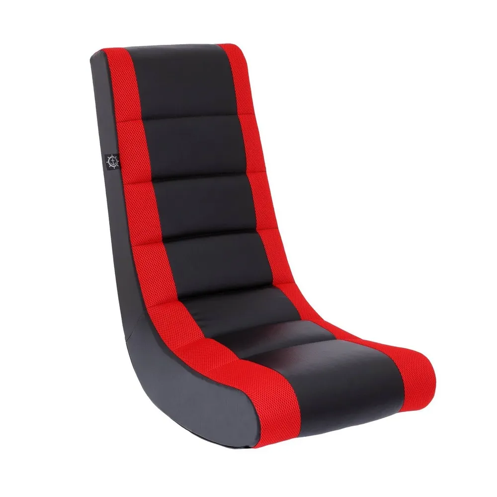 The Crew Furniture Classic Video Rocker Gaming Chair Faux Leather Mesh Black/Red