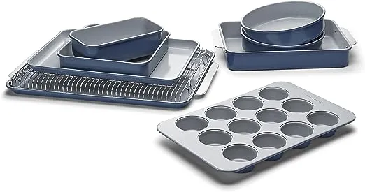 Caraway Home Non-Stick Ceramic Bakeware Set, 11-Piece - Navy