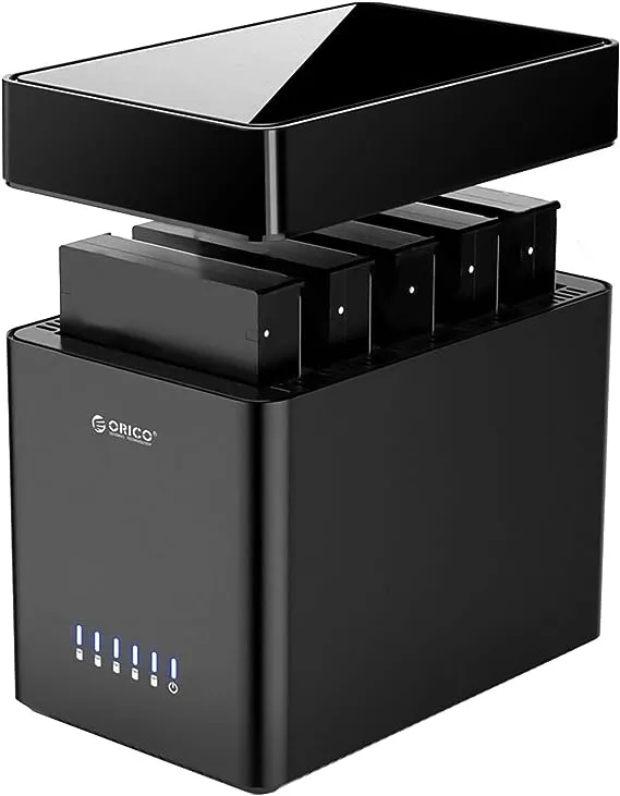 ORICO 5 Bay 3.5inch Hard Drive Enclosure USB 3.0 to SATA Magnetic Tool-Free External HDD Docking Station Case with 12V/6.5A Power Adapter for Family Storage Expansion Up to 90TB (5x18) - DS500U3