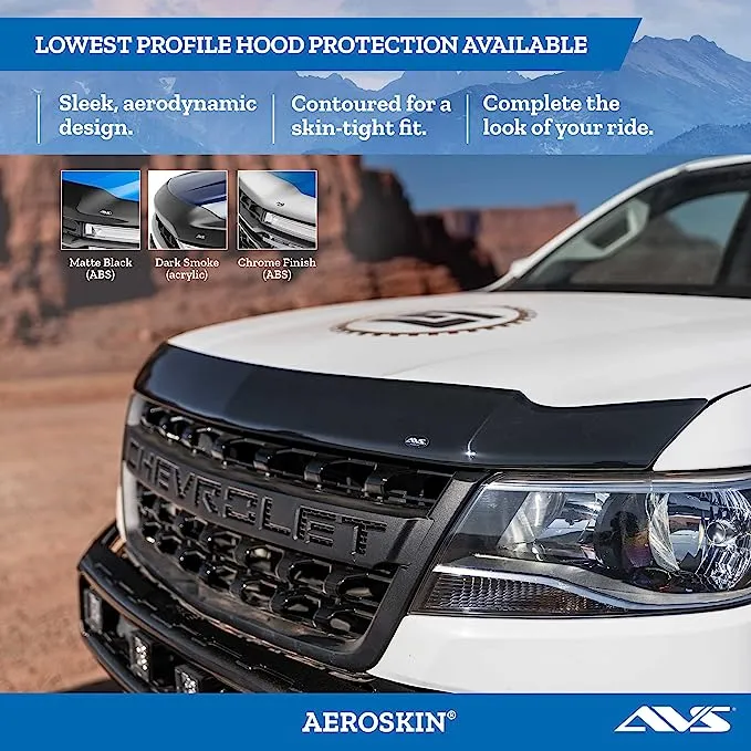 Auto Ventshade (AVS) Aeroskin Hood Protector; Smoke Ford F-150 2021-2022