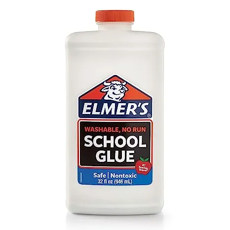 Elmer's Liquid School Glue Washable 1 Gallon 2 Count - Great for Making Slime