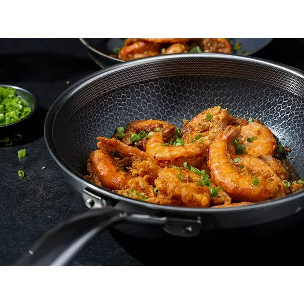 HexClad Hybrid Nonstick Wok, 10-Inch, Stay-Cool Handle, Dishwasher Safe, Induction Ready, Compatible with All Cooktops