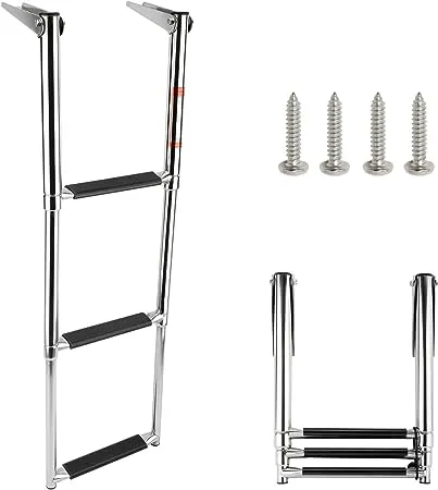 3 Step Stainless Steel Telescoping Boat Ladder Swim Step