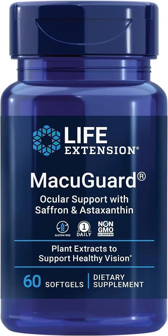 Life Extension, MacuGuard, Ocular Support with Saffron & Astaxanthin, 60 Softgels