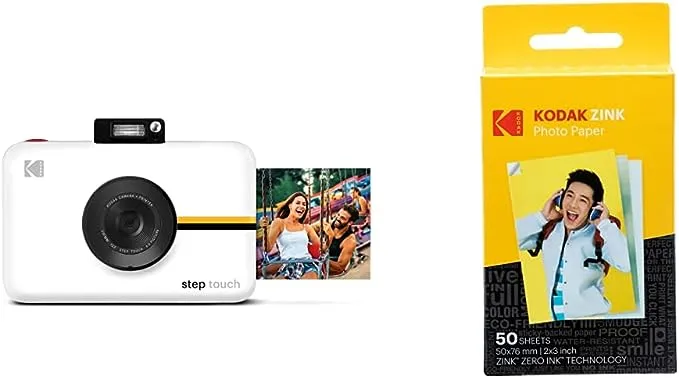 Kodak Step Touch 13MP Digital Camera & Instant Printer with 3.5 LCD Touchscreen Display, 1080p HD Video - White