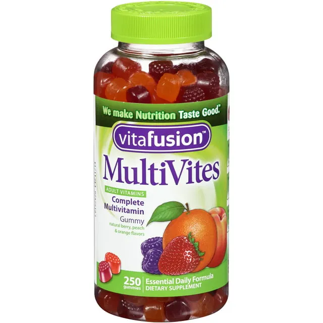 Vitafusion MultiVites Gummy Multivitamins for Adults with 12 Vitamins and Minerals, Berry, Peach and Orange Flavored, America’s Number 1 Gummy Vitamin Brand, 75 Day Supply, 150 Count