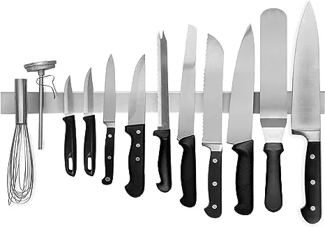 Modern Innovations 24 inch Stainless Steel Magnetic Knife Bar with Multipurpose Use As Knife Holder, Knife Magnetic Strip, Kitchen Utensil Holder,