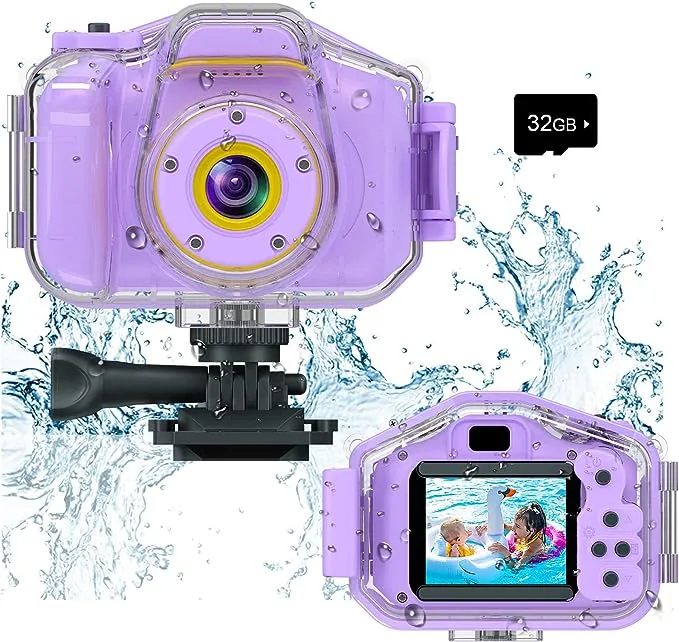 Agoigo Kids Waterproof Camera Toys for 3-12 Year Old Boys Girls Christmas Birthday Gifts Children's HD Video Digital Action Cameras Child Indoor Outdoor Toddler Camera, 2 Inch Screen (Pink)Agoigo Kids Waterproof Camera Toys for 3-12 Year Old Boys Girls C