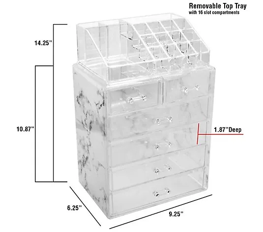 Sorbus Acrylic Cosmetics Makeup and Jewelry Storage Case