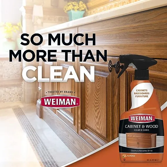 Weiman Liquid Wood Cleaner & Polish, Almond Scent, 16 Fluid Ounce, 2 Count