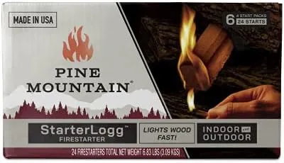 Pine Mountain Starter Logg Pine Sawdust Fire Starter 30 min 6 pk