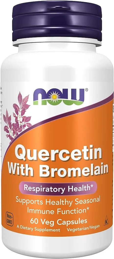 NOW Foods, Quercetina con bromelaína`` 60 cápsulas vegetales