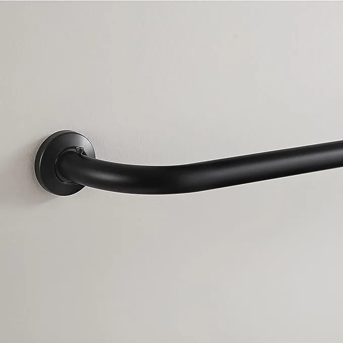 Eclipse Clinton 5/8" Blackout Wrap Curtain Rod, Matte Black, 28-48